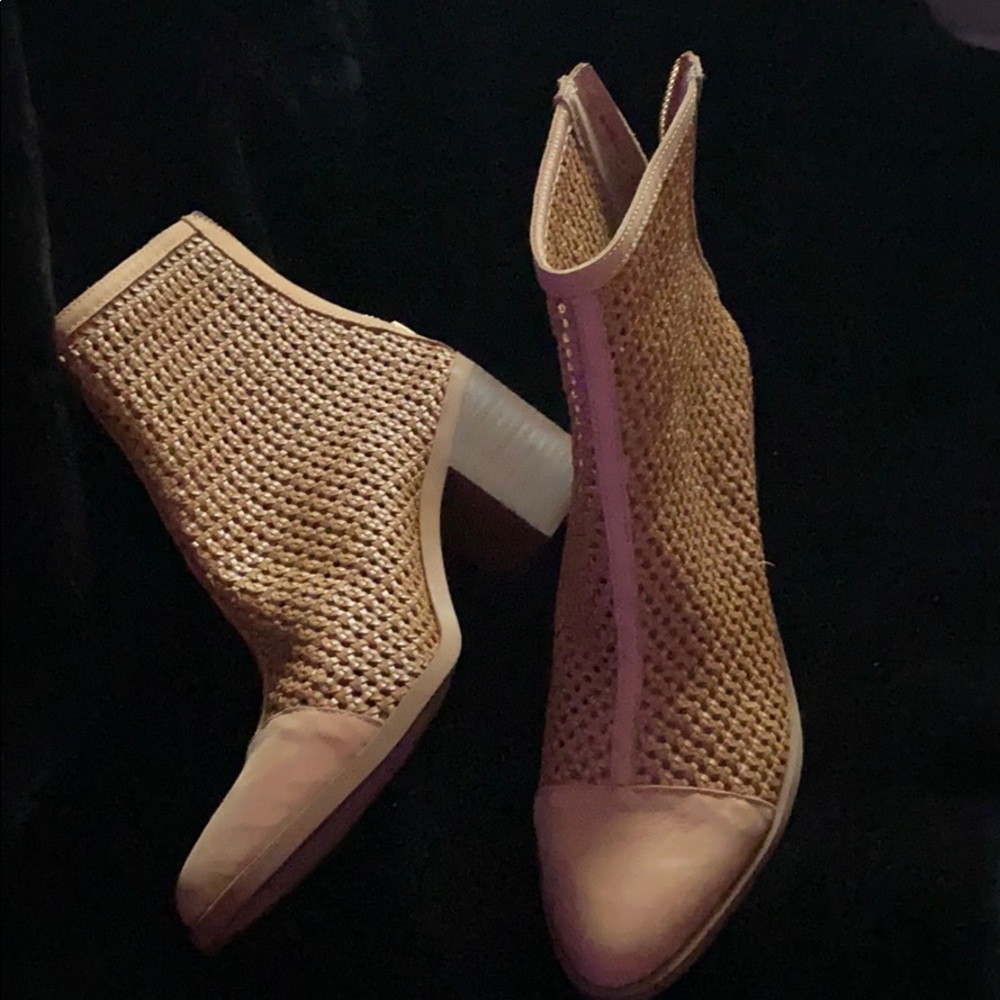Caged leather booties